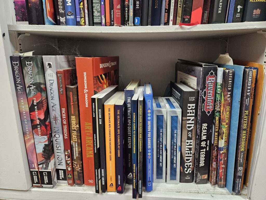 5th shelf of our TTRPG bookshelf