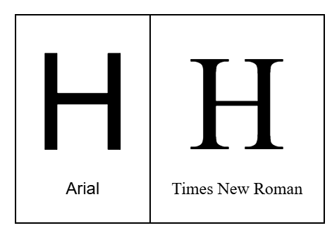 Image showing Arial and Times New Roman typefaces