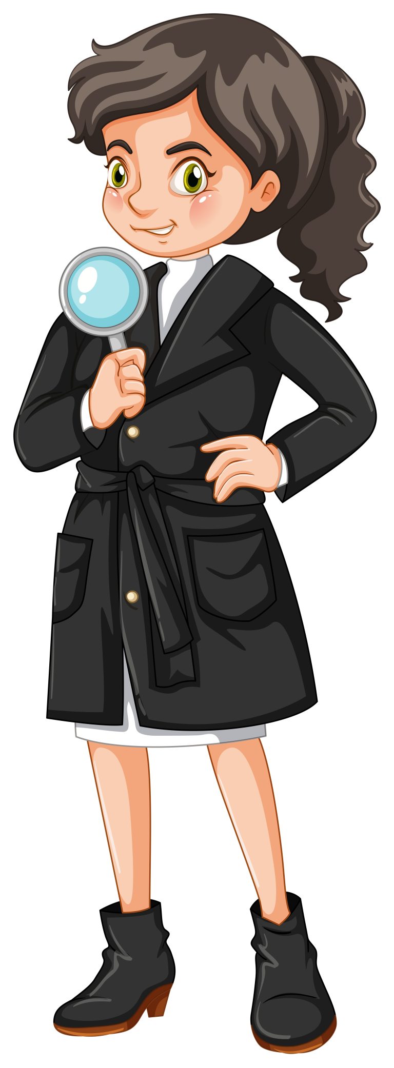 Girl detective with magnifying glass image
