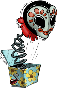 Invader In  a Box, an illustration by Tara Quinn
https://www.drivethrurpg.com/en/product/494686/science-fiction-stock-art-illustrations-by-tara-quinn