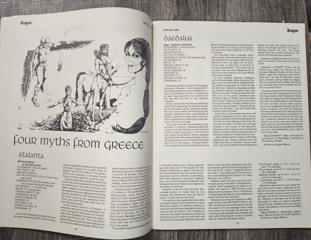 Four Myths from Greece from Dragon magazine #58