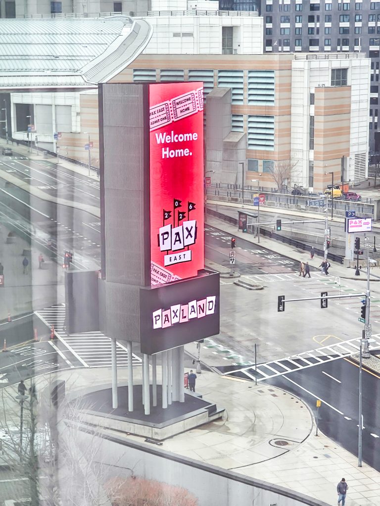 The PAX East Media Board outside of PAX