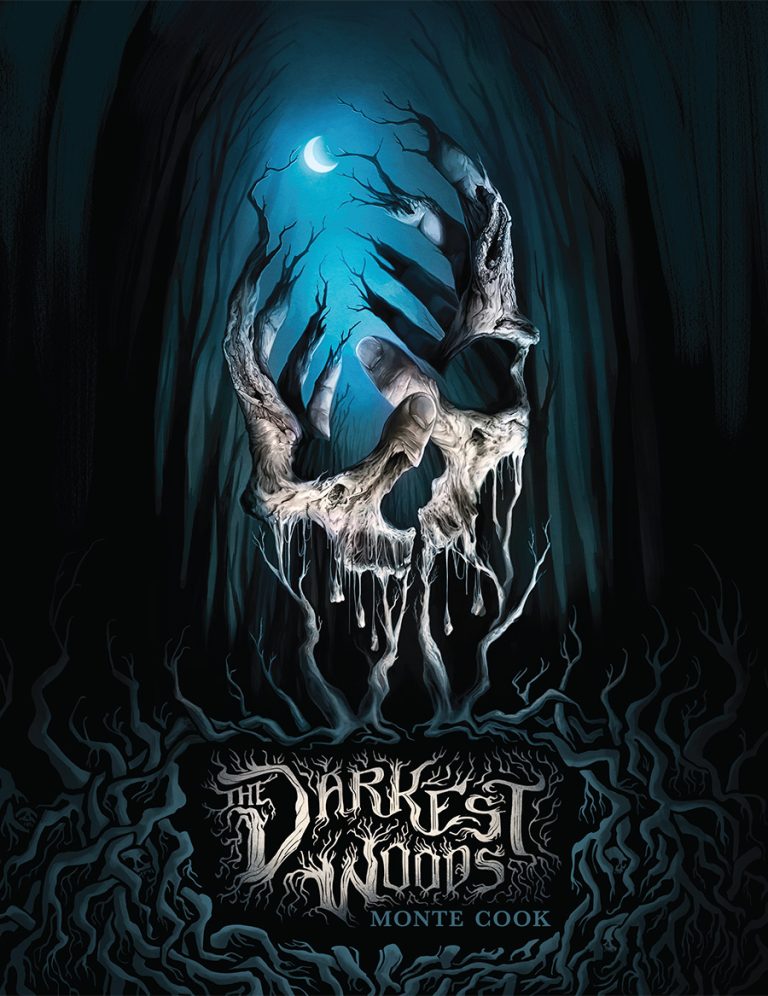 An image from The Darkest Woods, property of from Monte Cook Games https://www.montecookgames.com/the-darkest-woods/